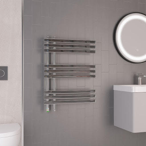 Solaro Loddon 800 x 600mm Electric Heated Towel Radiator - Chrome