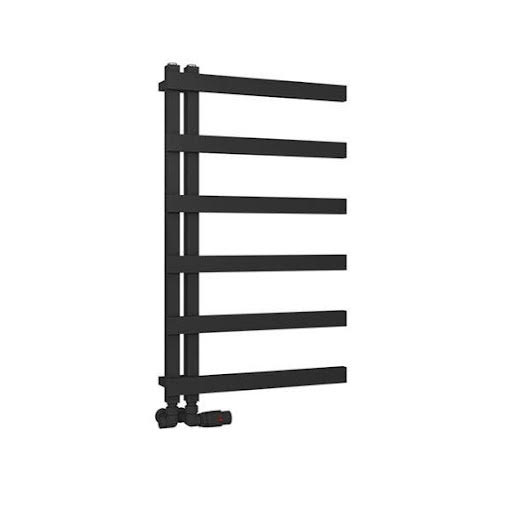 Solaro Platani 800 x 500mm Heated Towel Radiator - Matt Black