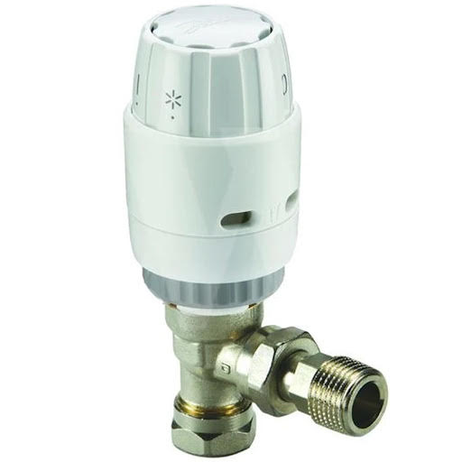 Danfoss RAS-C2 Angled Thermostatic Radiator Valve 15mm - White 013G605000