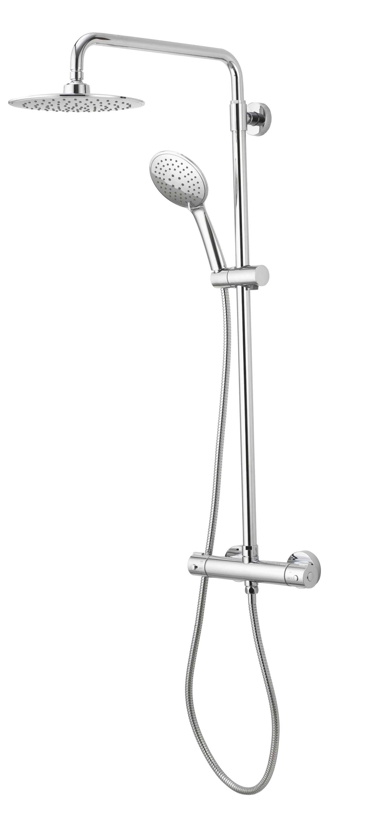 Aqualisa Deco Thermostatic Mixer Shower Round Bar Valve Chrome DECO.RND