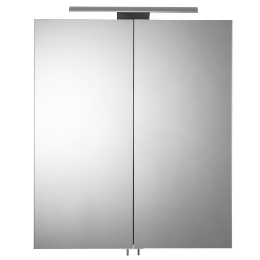 Croydex Sudbury Flexi-Fix LED Stainless Steel Mirror Cabinet with Shaver Socket 600 x 700mm