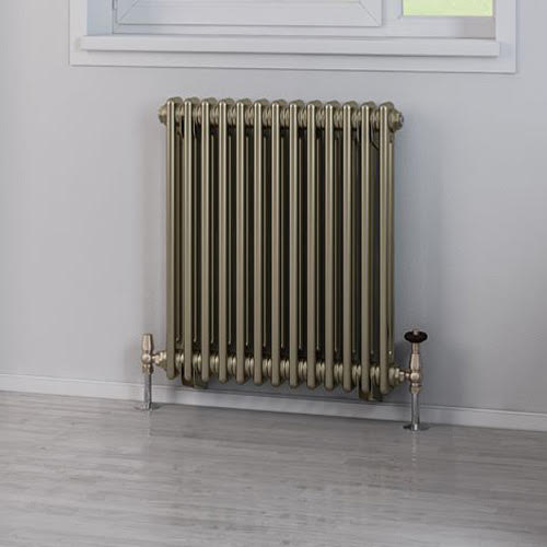 Eastlake Rivassa 600 x 608mm Traditional 2 Column Radiator - Bronze Effect