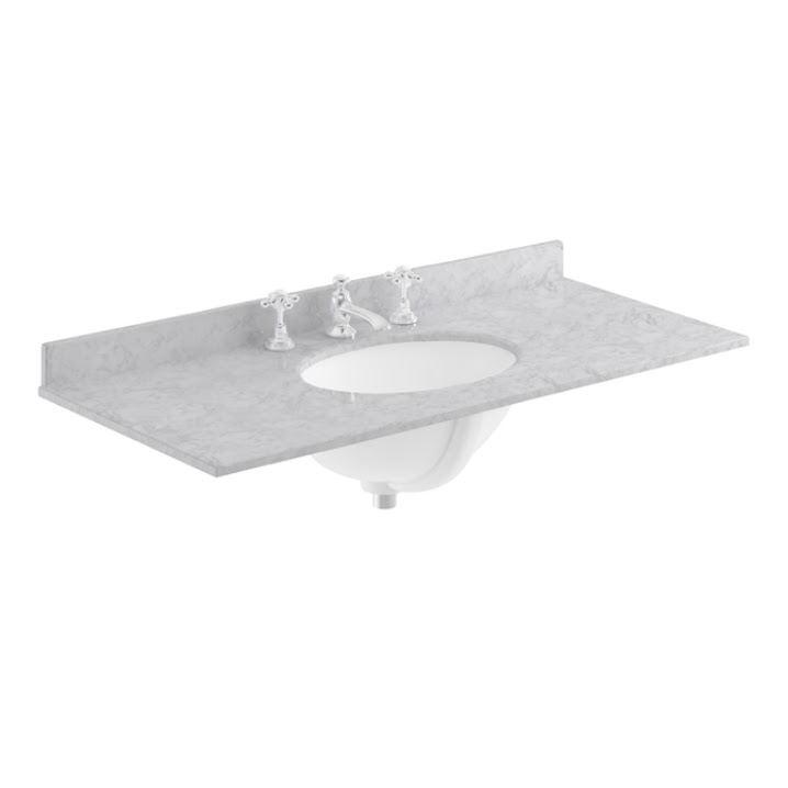 Bayswater Grey Single Bowl Countertop 1000mm 3 Tap Hole Undermount Basin - Bathroom Vanity 3 Tap Holes Bayswater Grey Single Bowl Countertop 1000mm 3 Tap Hole Undermount Basin - Bathroom Vanity 3 Tap Holes