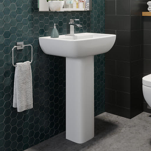 product image of Affine Amelie Full Pedestal 550mm 1 Tap Hole Bathroom Basin