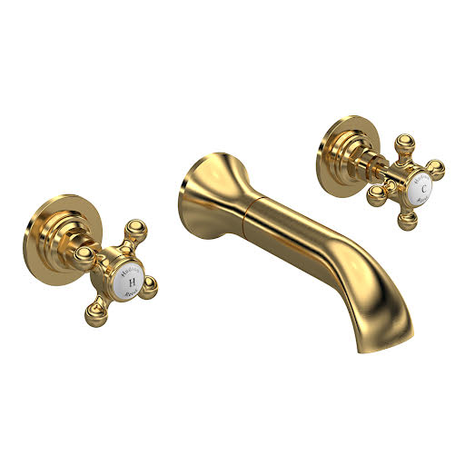 Hudson Reed Topaz Brass Wall Mounted Basin Mixer