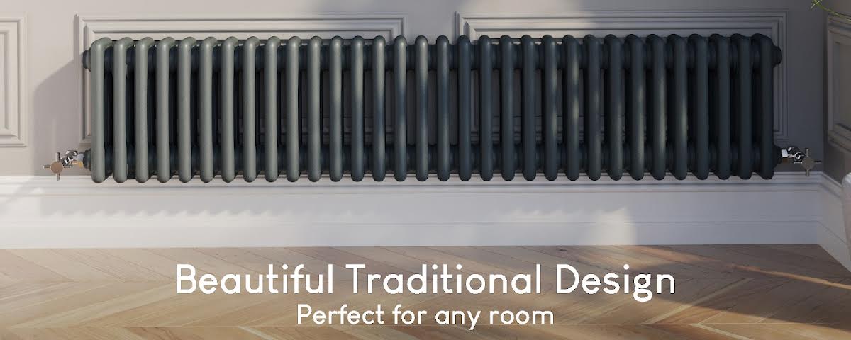 Park Lane Traditional Colosseum Triple Bar Column Radiator Anthracite ...