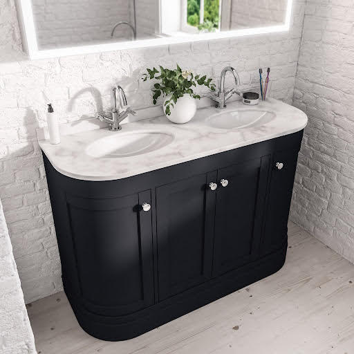 Opula Hardwick Anthracite Freestanding Bathroom Vanity Unit with Double Basin – 1200mm