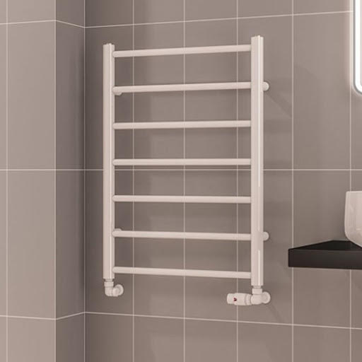 Solaro Tuscan Round Bar 800 x 600mm Heated Towel Radiator - Gloss White