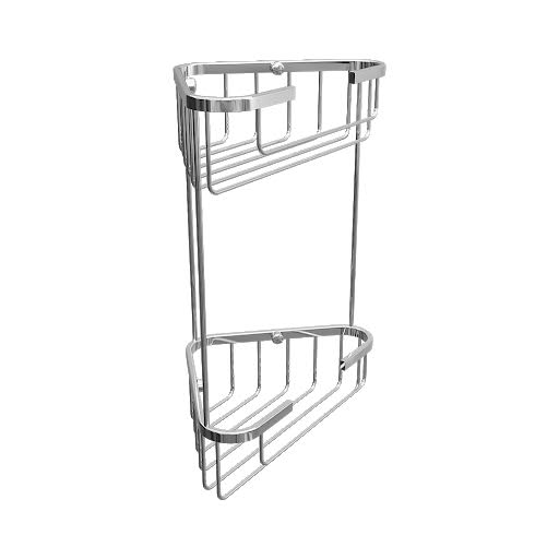 Architeckt Chrome Rust Free Corner Two Tier Shower Caddy