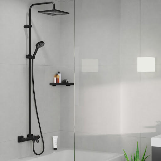 Photos - Shower System Hansgrohe Vernis Shape 240 1jet Dual Head Thermostatic Mixer Shower with B 