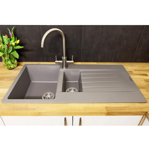 Reginox Harlem 15 Silver Grey Granite Inset 1.5 Kitchen Sink HARLEM 15 GS