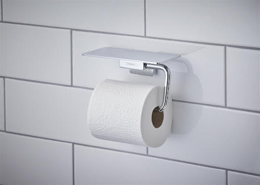 Photos - Toilet Paper Holder Hansgrohe AddStoris Toilet Roll Holder with Shelf Chrome - 41772000 HG4177 