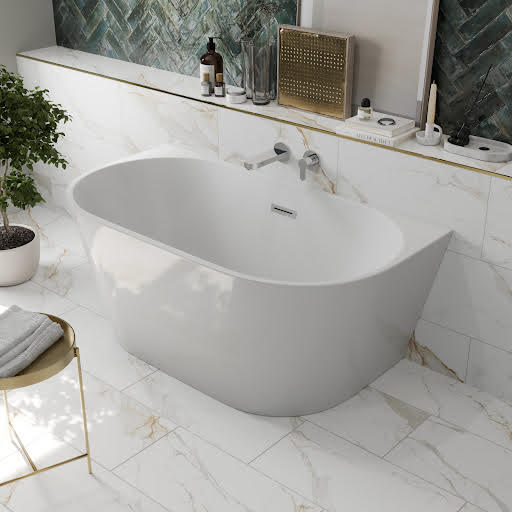 Affine Small Back To Wall Freestanding Bath - 1400 x 750mm