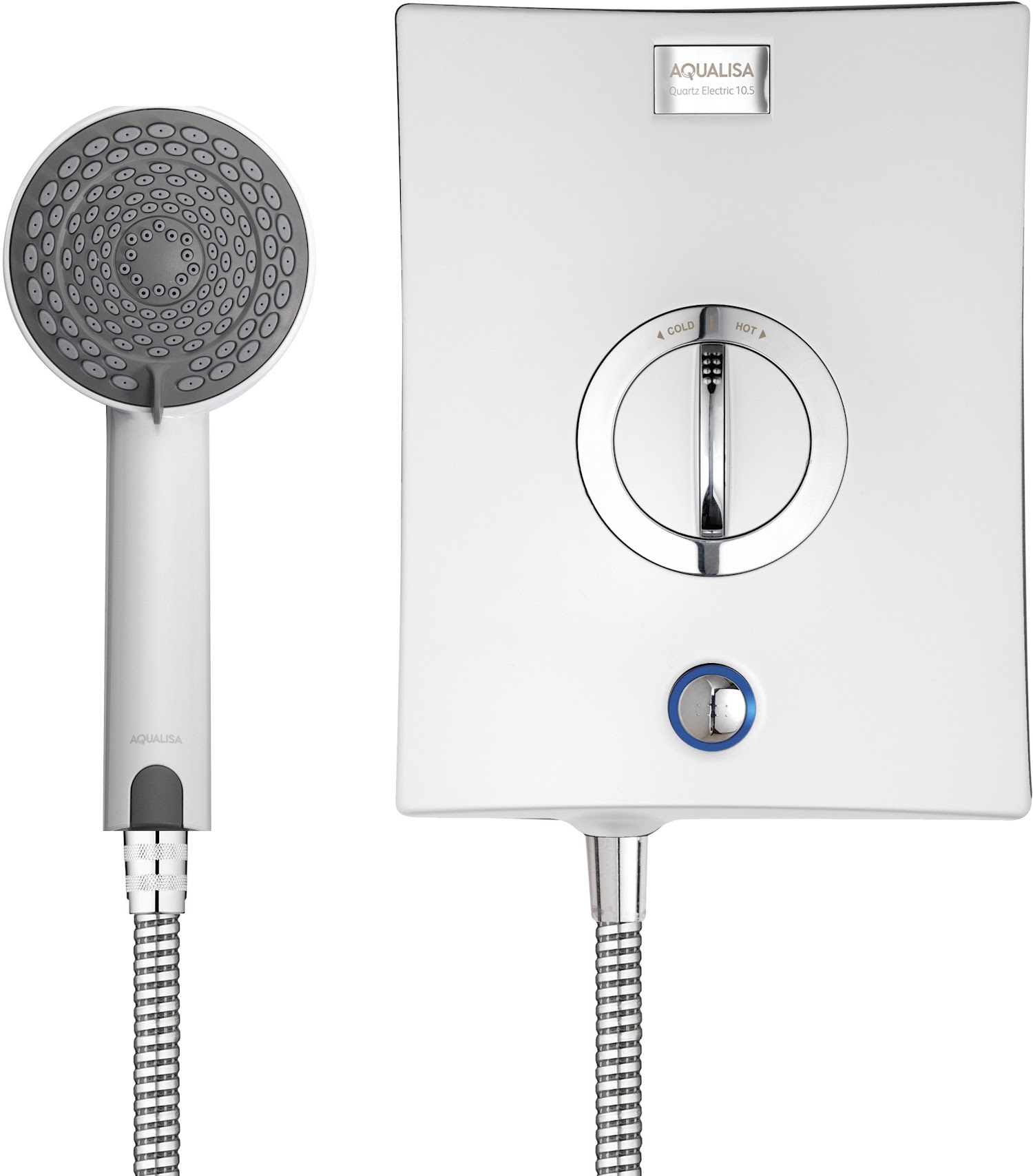 Aqualisa Quartz Electric Shower 9.5kW White & Chrome 5 Spray Handset