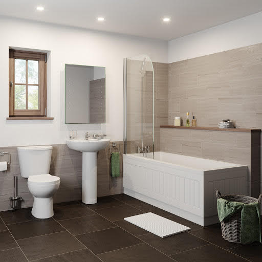 Bathroom Suite with Bath, Close Coupled Toilet & Basin - 1700mm