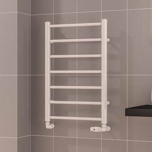 Solaro Tuscan Round Bar 800 x 500mm Heated Towel Radiator – Gloss White