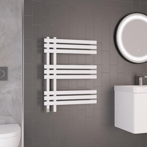 Solaro Loddon 800 x 600mm Electric Heated Towel Radiator - Matt White