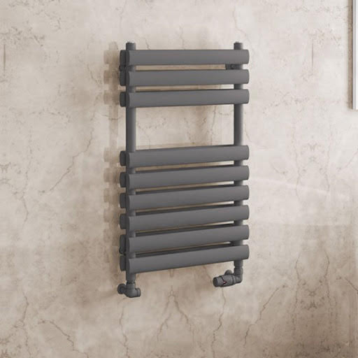 Solaro Tunstall 800 x 500mm Double Panel Heated Towel Radiator - Matt Anthracite