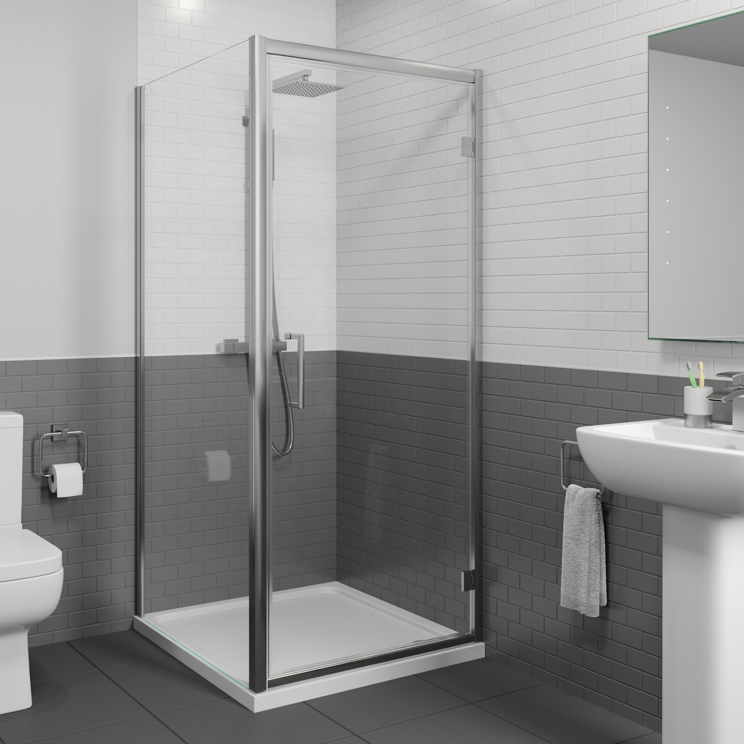 760 X 760mm Framed Hinged Shower Enclosure Door Side Panel Walk In 8mm Glass 5056093627681 Ebay