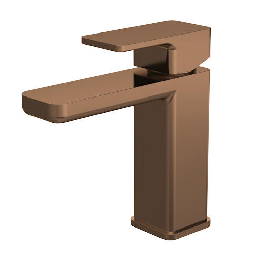 Aquari Quadro Brushed Bronze Basin Mixer Tap with Waste