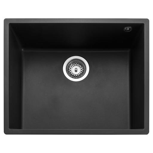 Rangemaster Oridian Undermount Single Bowl Granite Kitchen Sink 540 x 440mm, Black - ORIUN540CH