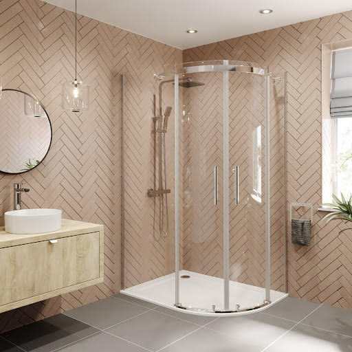 Diamond Frameless Offset Quadrant Shower Enclosure 1200 x 900mm (Right Hand) - 8mm