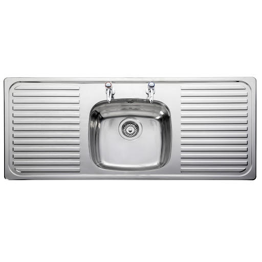 Leisure Linear Single Bowl Stainless Steel Kitchen Sink 2 Drainers