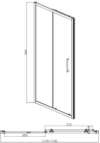 Avox-1200mm-framed-sliding-shower-door-8mm-glass