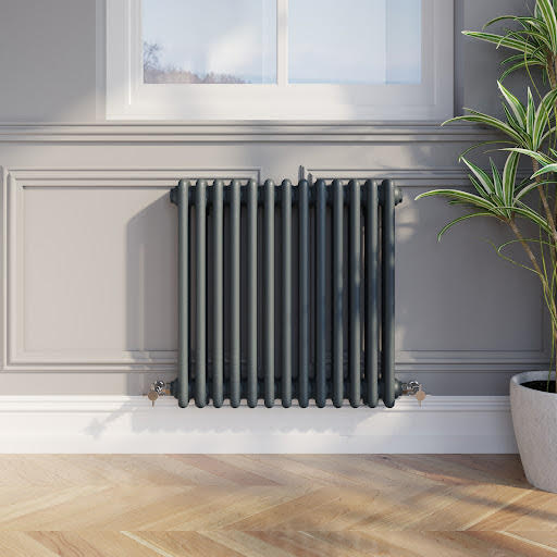 Park Lane Traditional Colosseum Triple Bar Column Radiator Anthracite 600 x 605mm