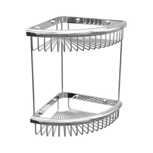 Architeckt Chrome Rust Free Corner Two Tier Shower Caddy