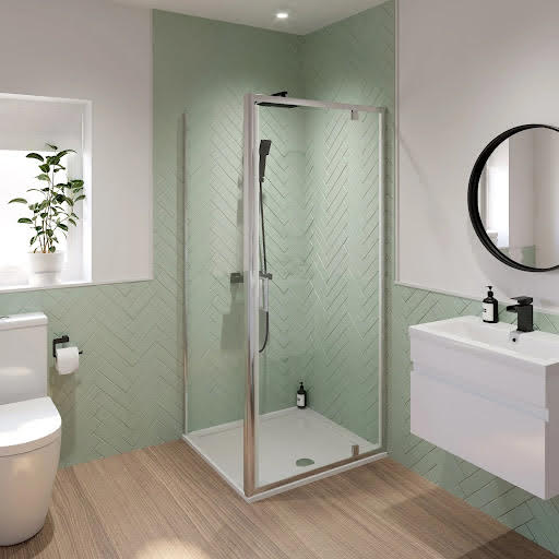Luxura Pivot Shower Enclosure 900 x 800mm with Tray & Waste - 6mm