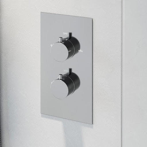 Architeckt Round Thermostatic Mixer Shower Valve - Concealed Twin Outlet