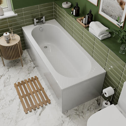 Ceramica Single Ended Curved Bath - 1600x700mm