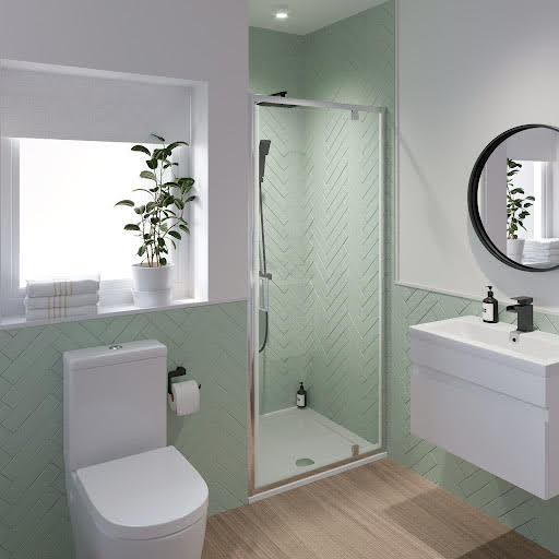 Photos - Shower Screen Luxura Pivot Shower Door 700mm with 700 x 700mm Tray - 6mm 6FMDPVT700UT