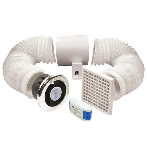 Vent-Axia Lo-Carbon Vent-A-Light Bathroom Extractor Fan & LED Light Kit - Timer 441424A