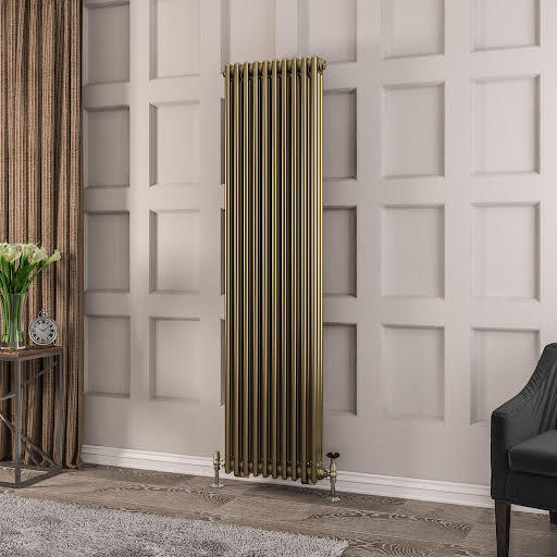 Eastlake Rivassa 1800 x 473mm Traditional 3 Column Vertical Radiator - Bronze Effect