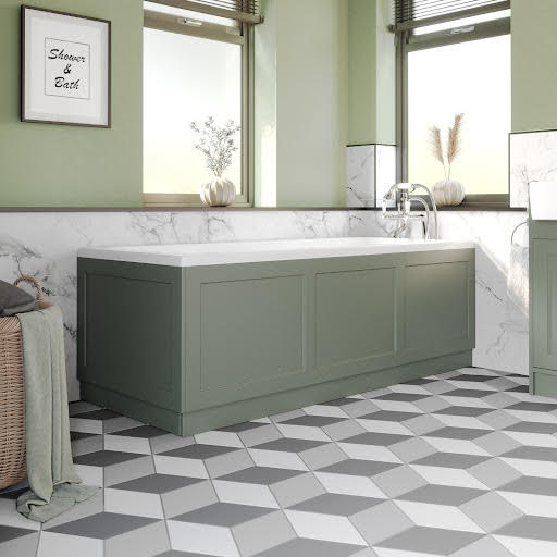 Park Lane Winchester Matt Green MDF Traditional Bath Side Panel 1700mm