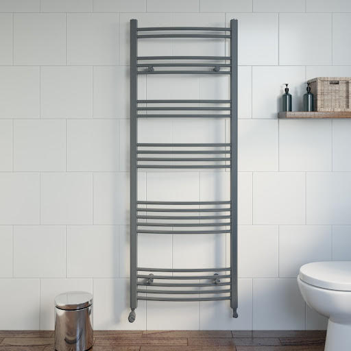 DuraTherm Curved Heated Towel Radiator Anthracite - 1600 x 600mm