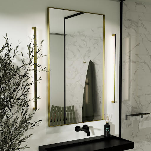 Vasari Large Rectangular Mirror - 1000 x 800mm Brushed Brass