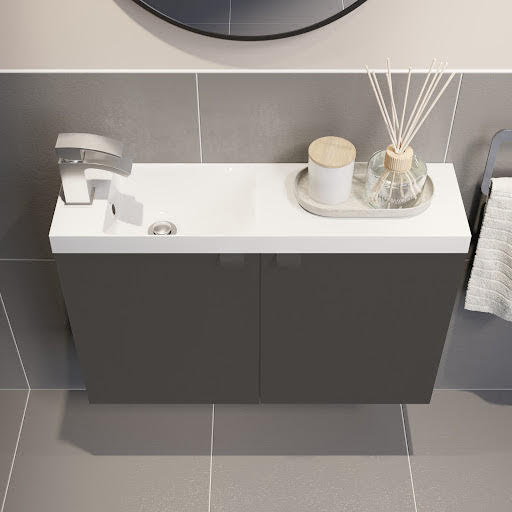 Affine Slim Cloakroom Recessed Basin 800mm