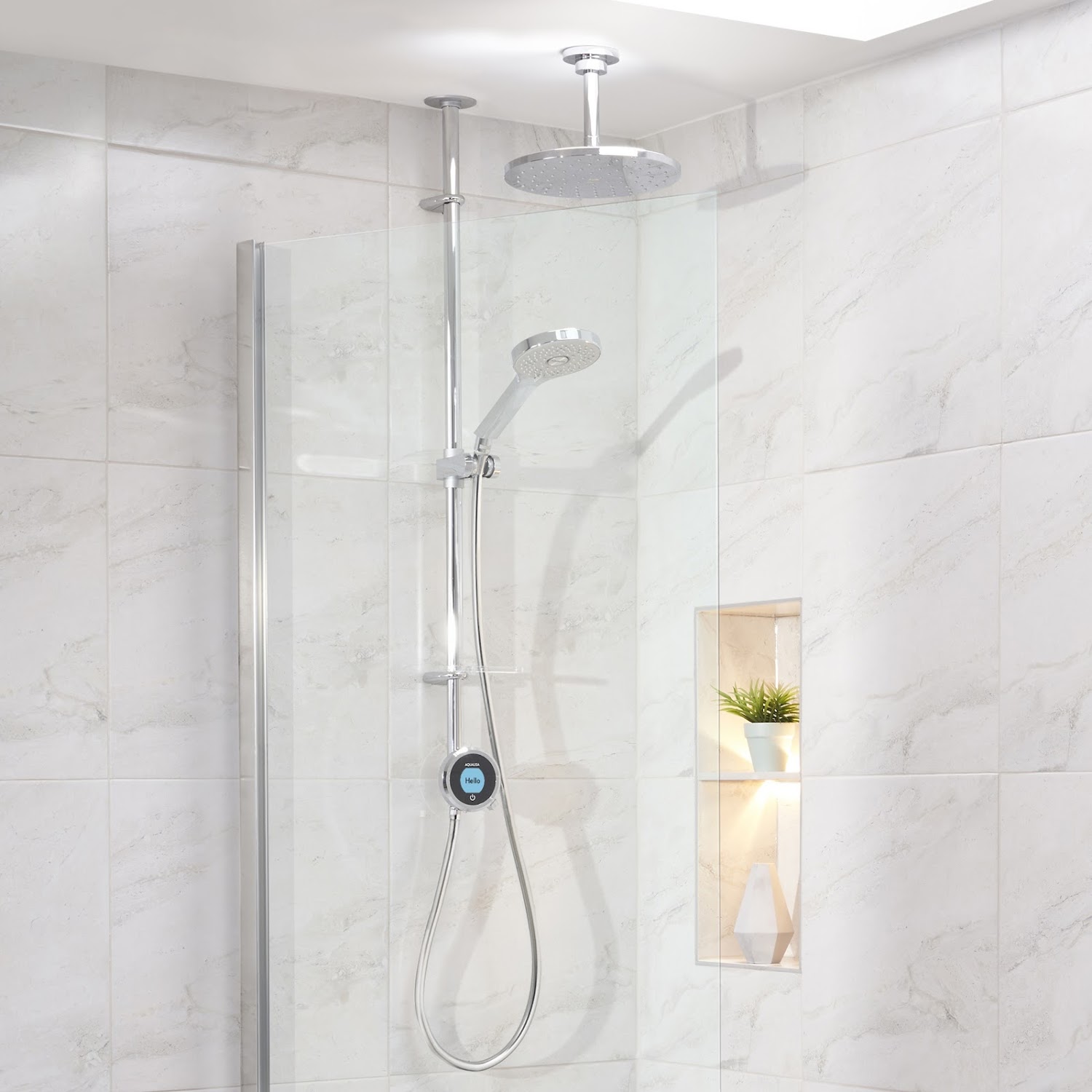 Aqualisa Optic Q Smart Shower Exposed Adjustable And Fixed Ceiling Head