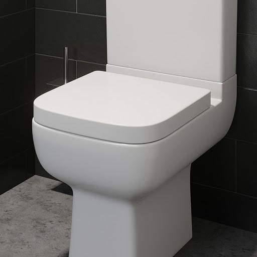 Affine Amelie Soft Close Square Toilet Seat - Top Fix White