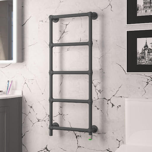 Solaro Kennet 1200 x 500mm Electric Heated Towel Radiator - Matt Anthracite