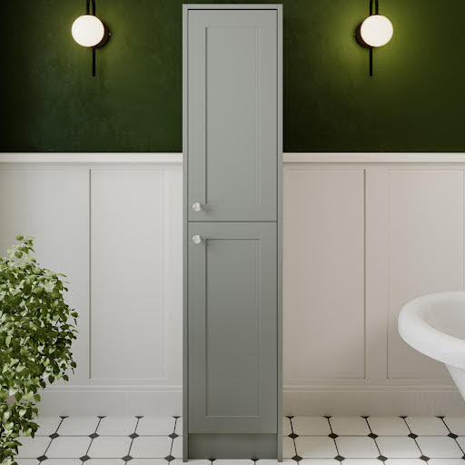 Park Lane Oxford Grey Traditional Tall Bathroom Cabinet 1600 x 350mm