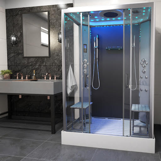 Insignia Platinum Twin Steam Shower Cabin 1400 x 900mm - Chrome & Anthracite