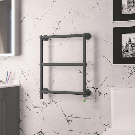 Solaro Kennet 700 x 600mm Electric Heated Towel Radiator - Matt Anthracite