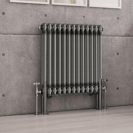 Eastlake Imperia 600 x 605mm Traditional 2 Column Radiator - Bare Metal