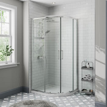 Diamond Offset Quadrant Shower Enclosure 1200 x 800mm with Non Slip Tray (Right Entry) - 8mm