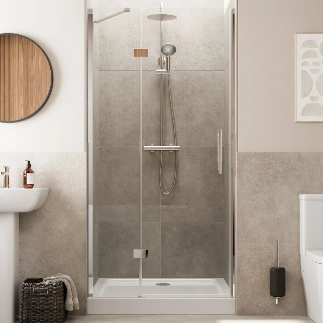 diamond-frameless-hinged-shower-door-1200mm-with-anti-slip-tray-waste-8mm diamond-frameless-hinged-shower-door-1200mm-with-anti-slip-tray-waste-8mm